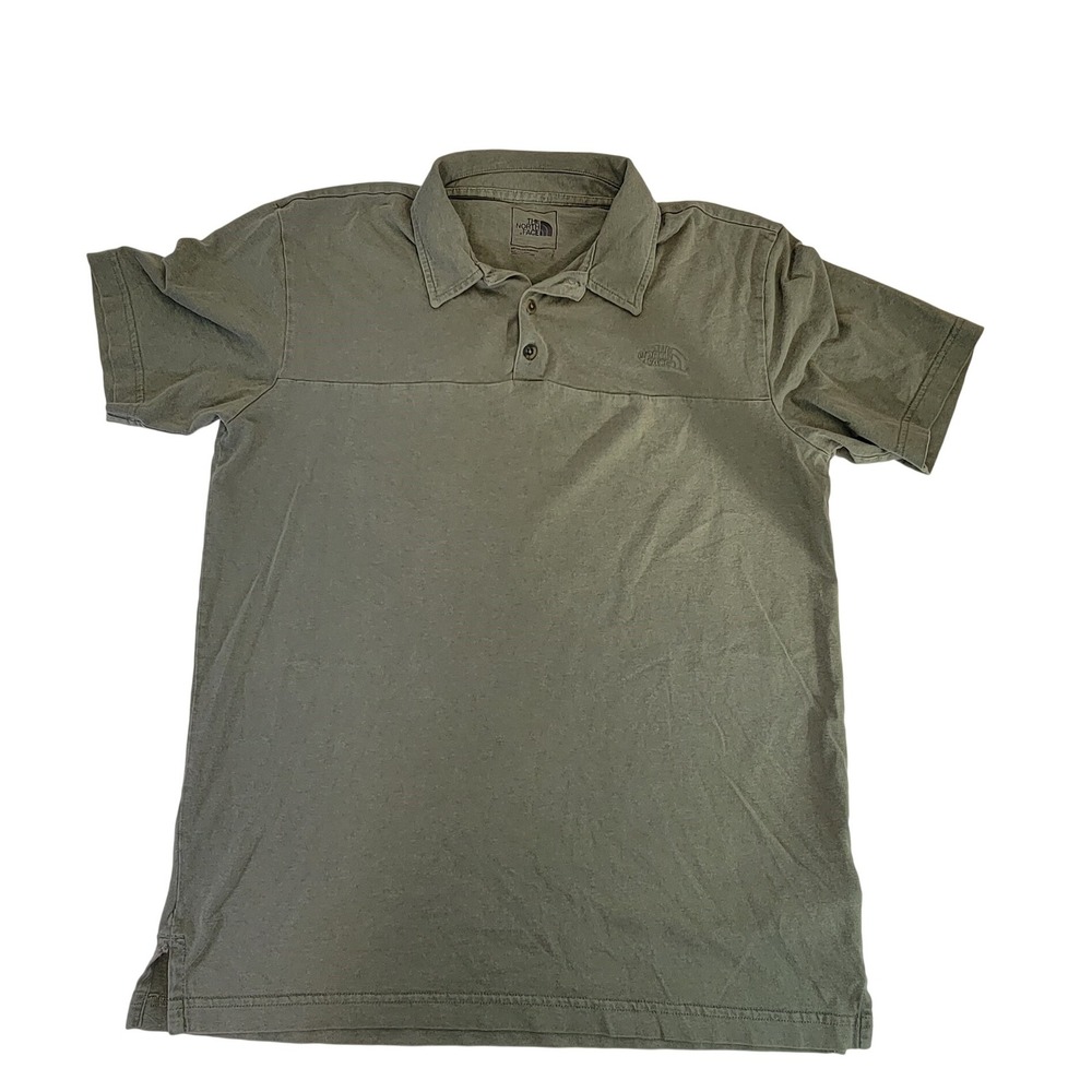 The North Face Mens Polo Shirt Small Olive Green Short Sleeve Casual